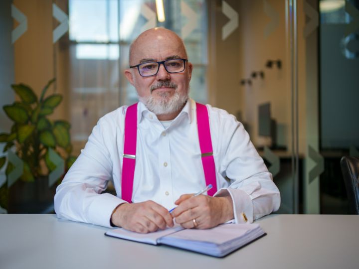 Mark Glover writing notes