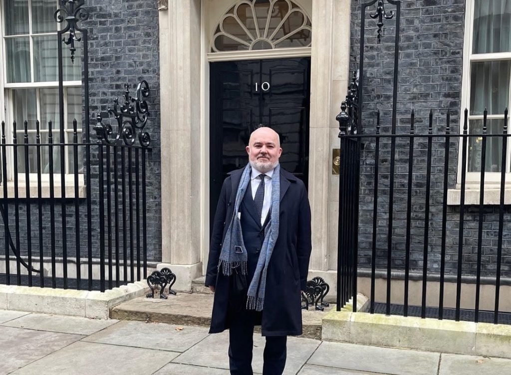 Mark Glover outside of Downing Street